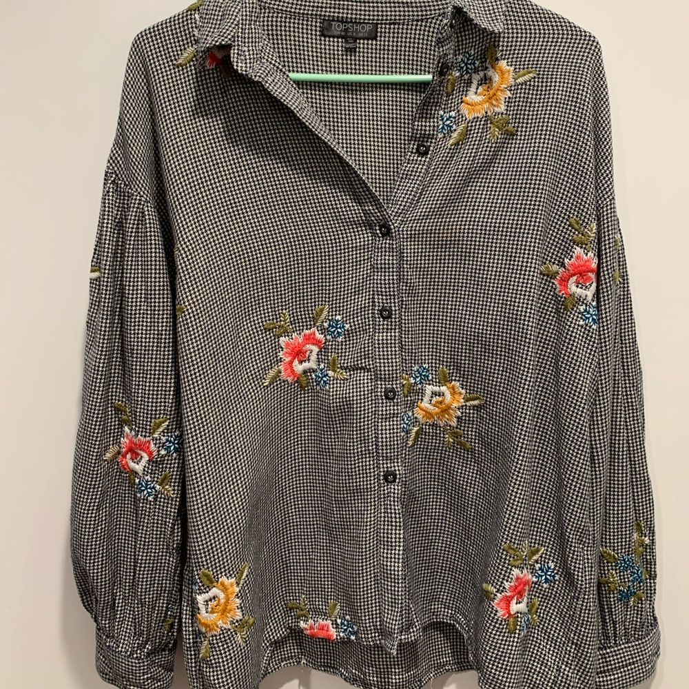 Beautiful floral Topshop flannel blouse